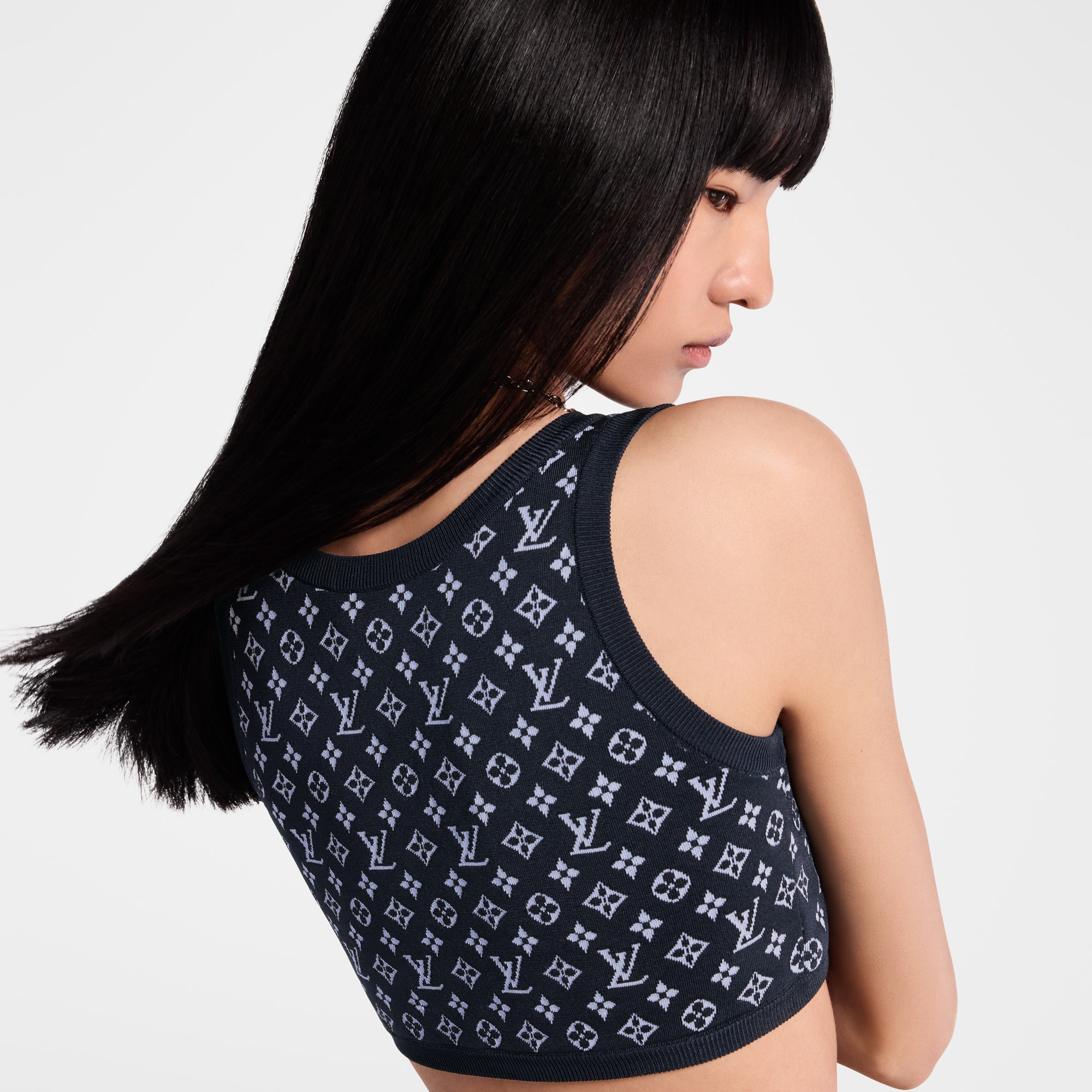  Ready-to-Wear Tops Monogram Jacquard Knit Crop Top | Louis Vuitton ® (Product zoom)