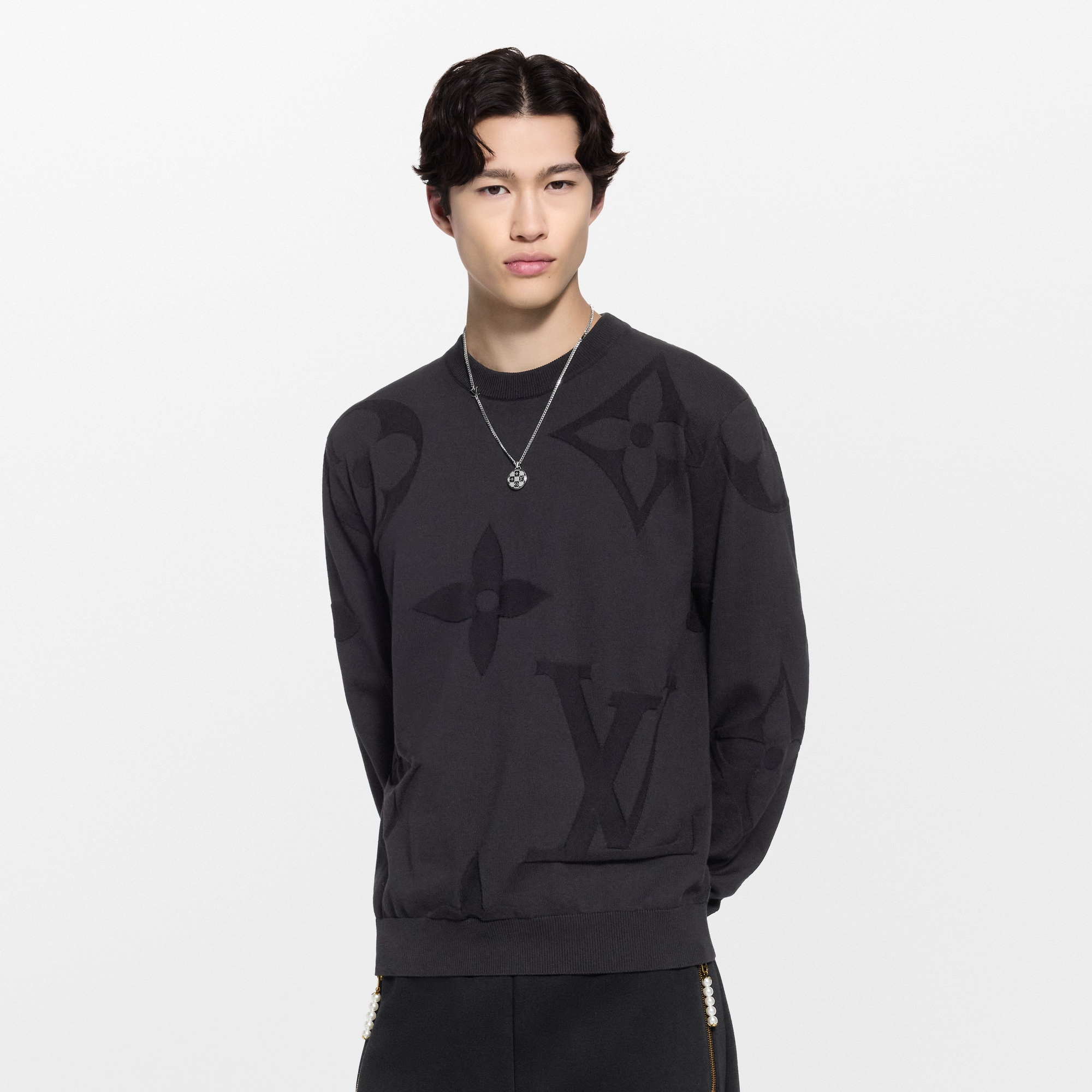  Prêt-à-Porter Tout le Prêt-à-Porter Monogram Long-Sleeved Cotton Crewneck | Louis Vuitton ® (Zoom produit)