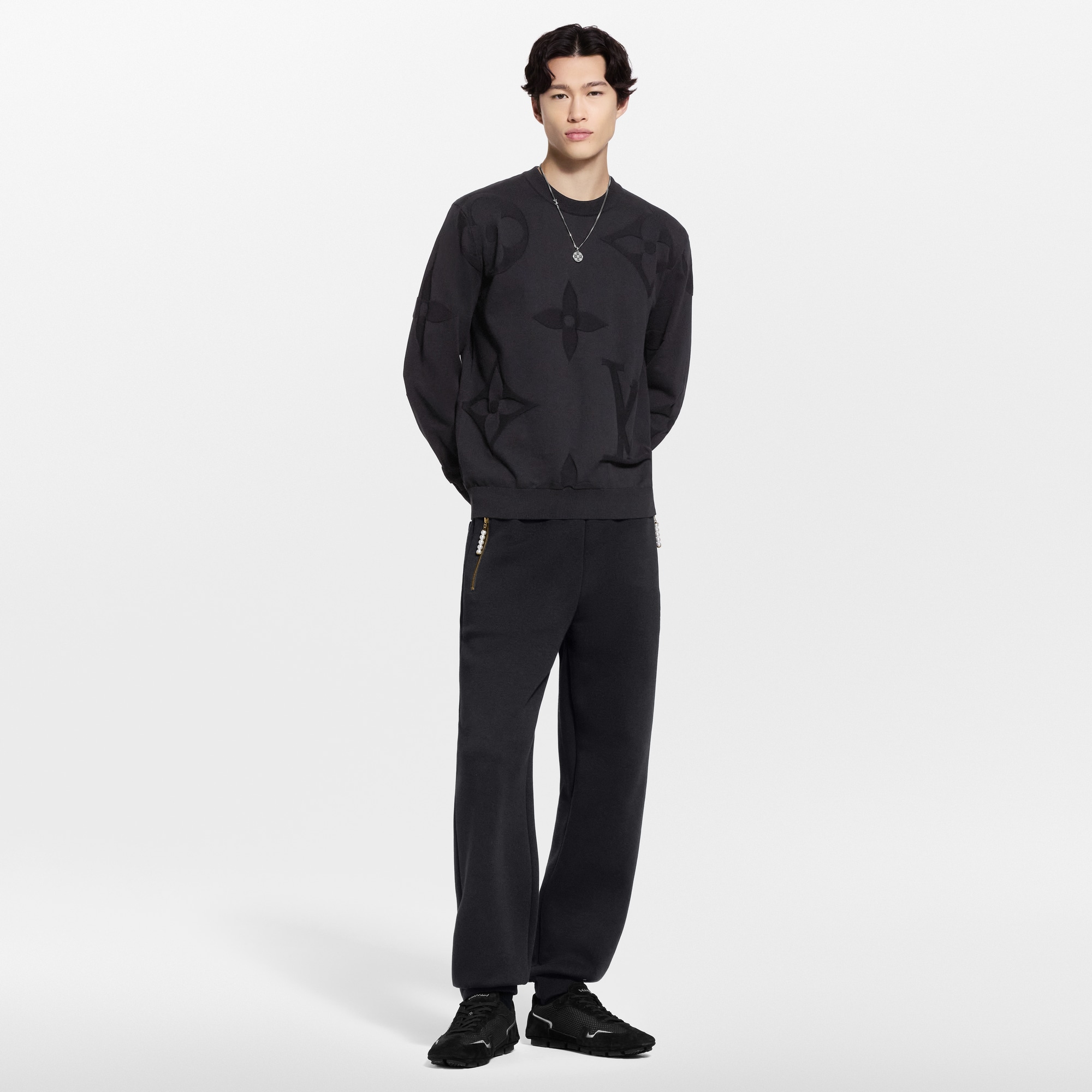  Prêt-à-Porter Tout le Prêt-à-Porter Monogram Long-Sleeved Cotton Crewneck | Louis Vuitton ® (Zoom produit)
