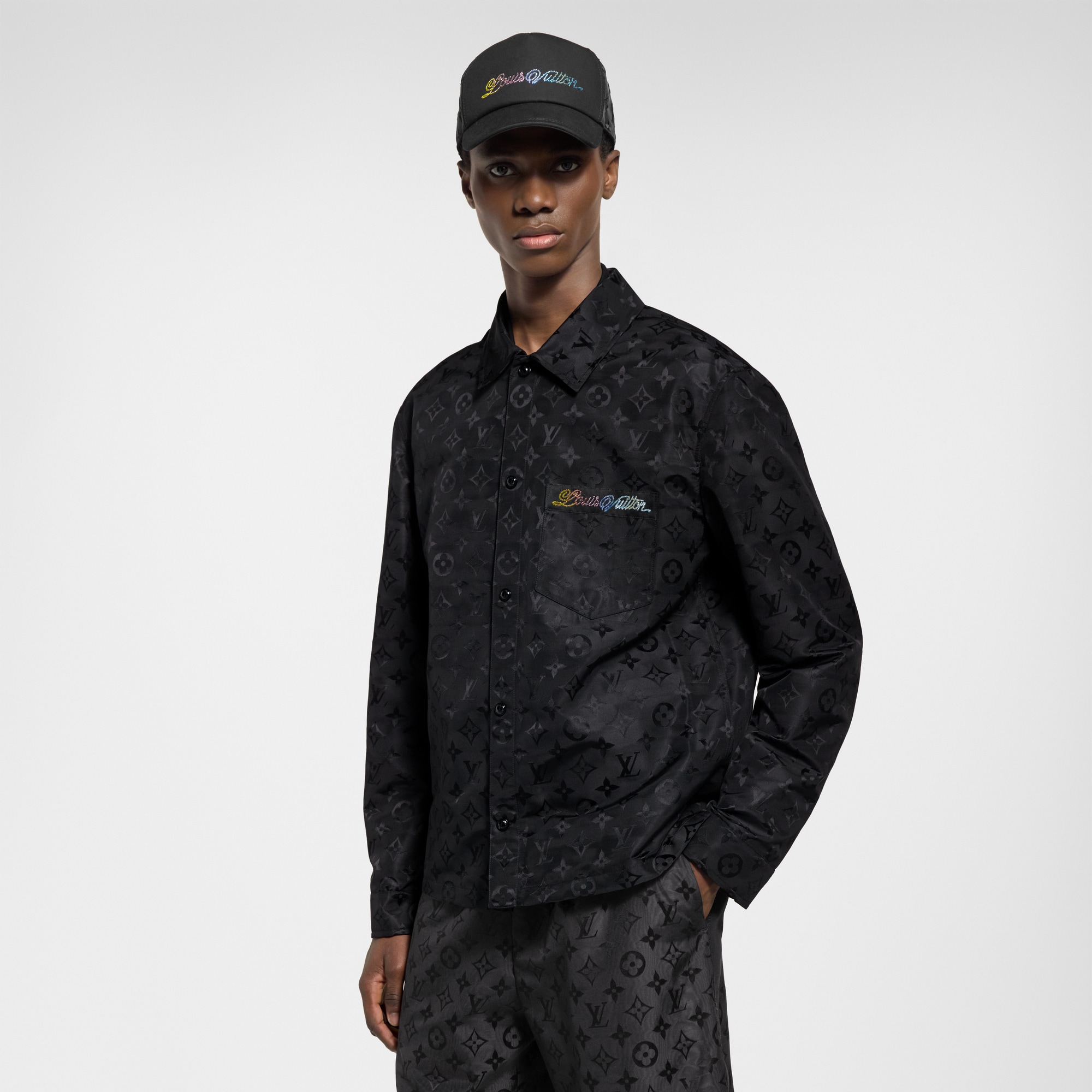  Ready-to-Wear Coats and Outerwear Monogram Moire Jacquard Silk Overshirt | Louis Vuitton ® (Product zoom)