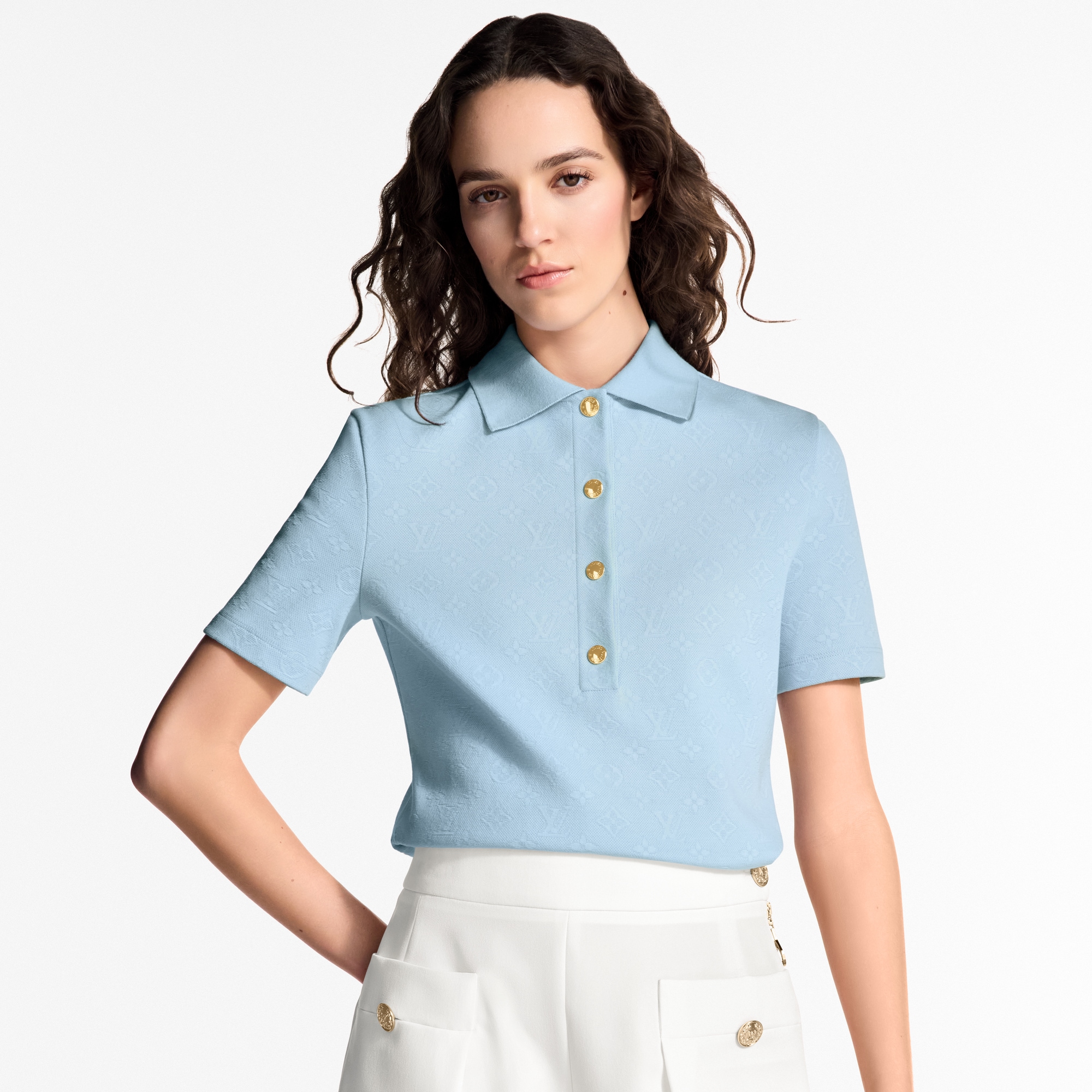  Ready-to-Wear Tops Monogram Piqué Polo Top | Louis Vuitton ® (Product zoom)