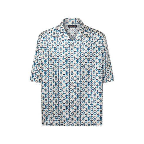 Ready-to-Wear Shirts Monogram Printed Silk Short-Sleeved Shirt | Louis Vuitton ® (Product zoom)