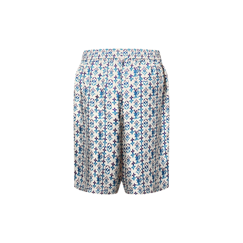 Ready-to-Wear Pants Monogram Printed Silk Shorts | Louis Vuitton ® (Product zoom)