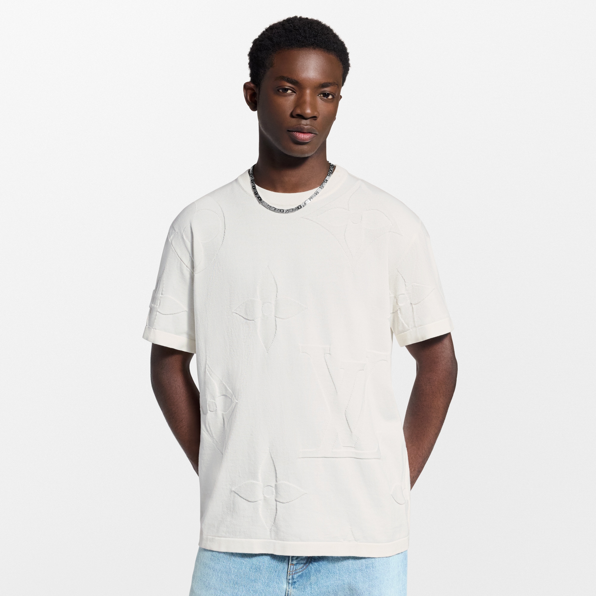  Ready-to-Wear All Ready-to-Wear Monogram Short-Sleeved Cotton Crewneck | Louis Vuitton ® (Product zoom)