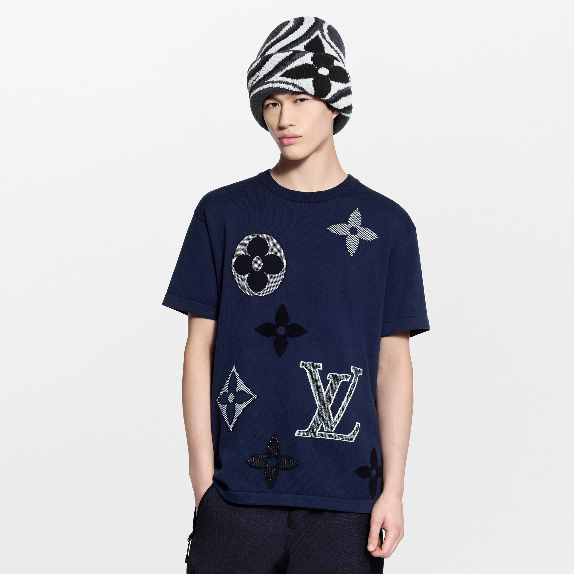  For Men LV Ski Monogram Short-Sleeved Knitted Crewneck | Louis Vuitton ® (Product zoom)