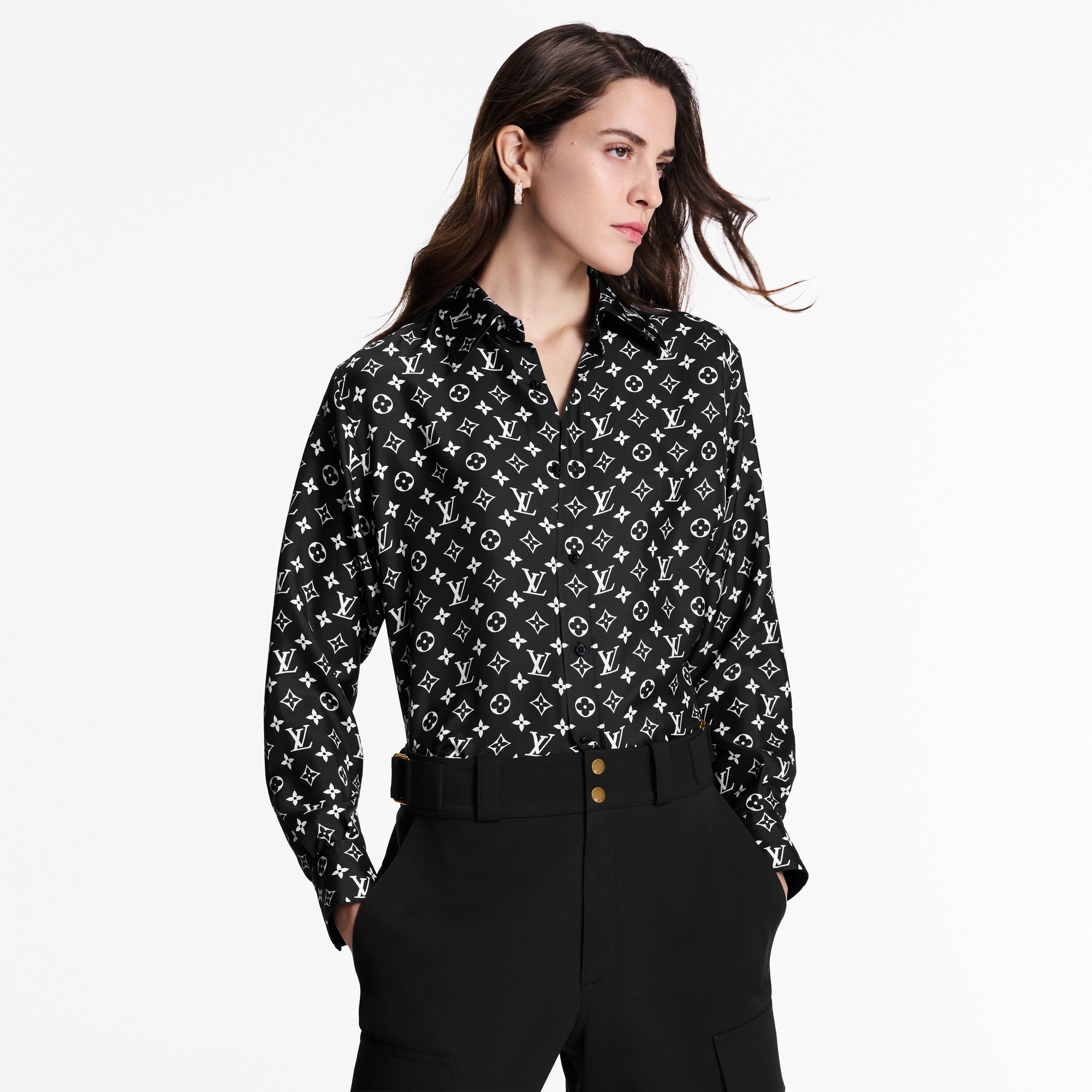  Ready-to-Wear Tops Monogram Silk Shirt | Louis Vuitton ® (Product zoom)