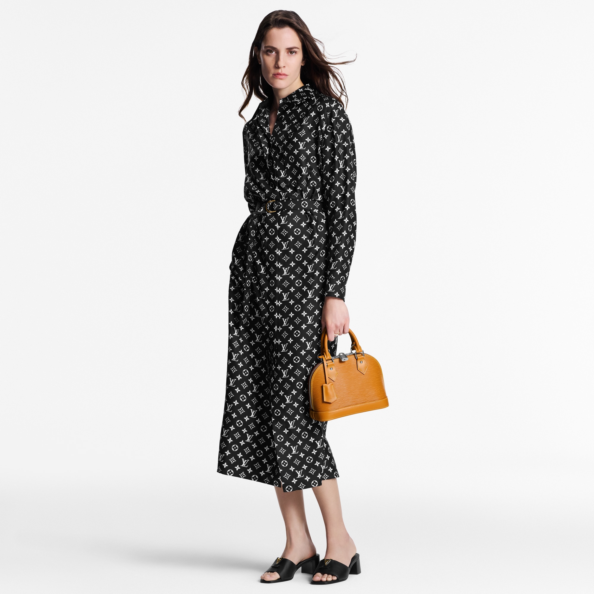  Ready-to-Wear Dresses Monogram Silk Shirt Dress | Louis Vuitton ® (Product zoom)