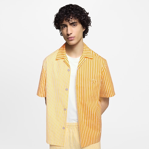 Ready-to-Wear Shirts Monogram Striped Patchwork Short-Sleeved Shirt | Louis Vuitton ® (Product zoom)