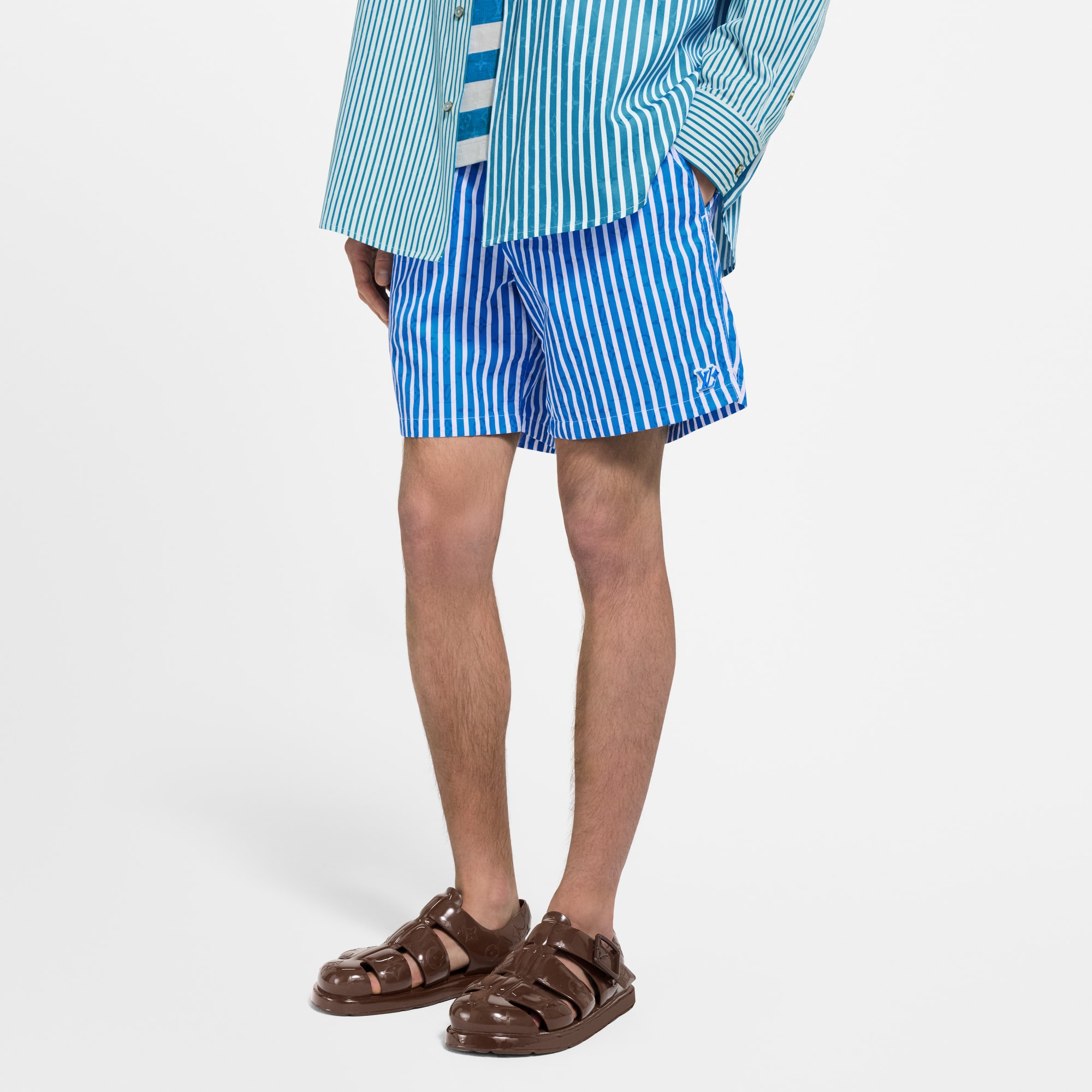  Ready-to-Wear Swimwear Monogram Striped Swim Shorts | Louis Vuitton ® (Product zoom)