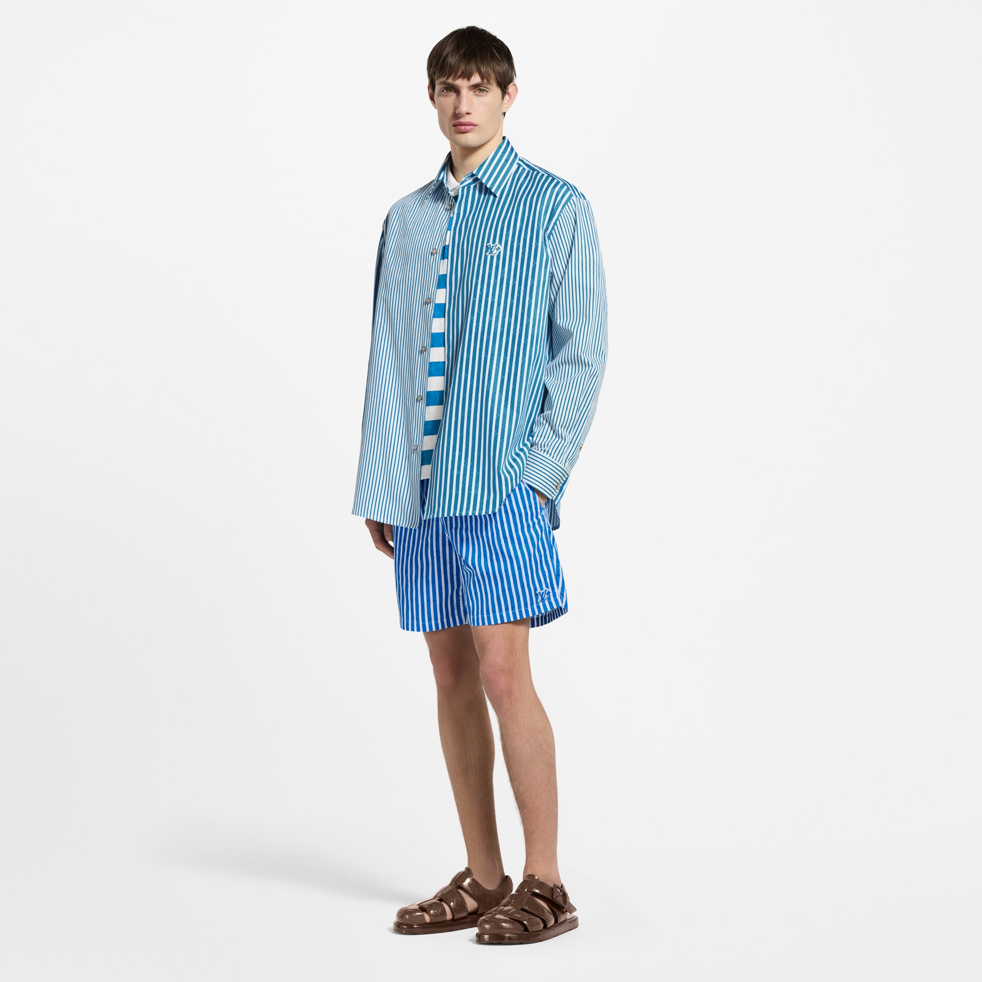  Ready-to-Wear Swimwear Monogram Striped Swim Shorts | Louis Vuitton ® (Product zoom)