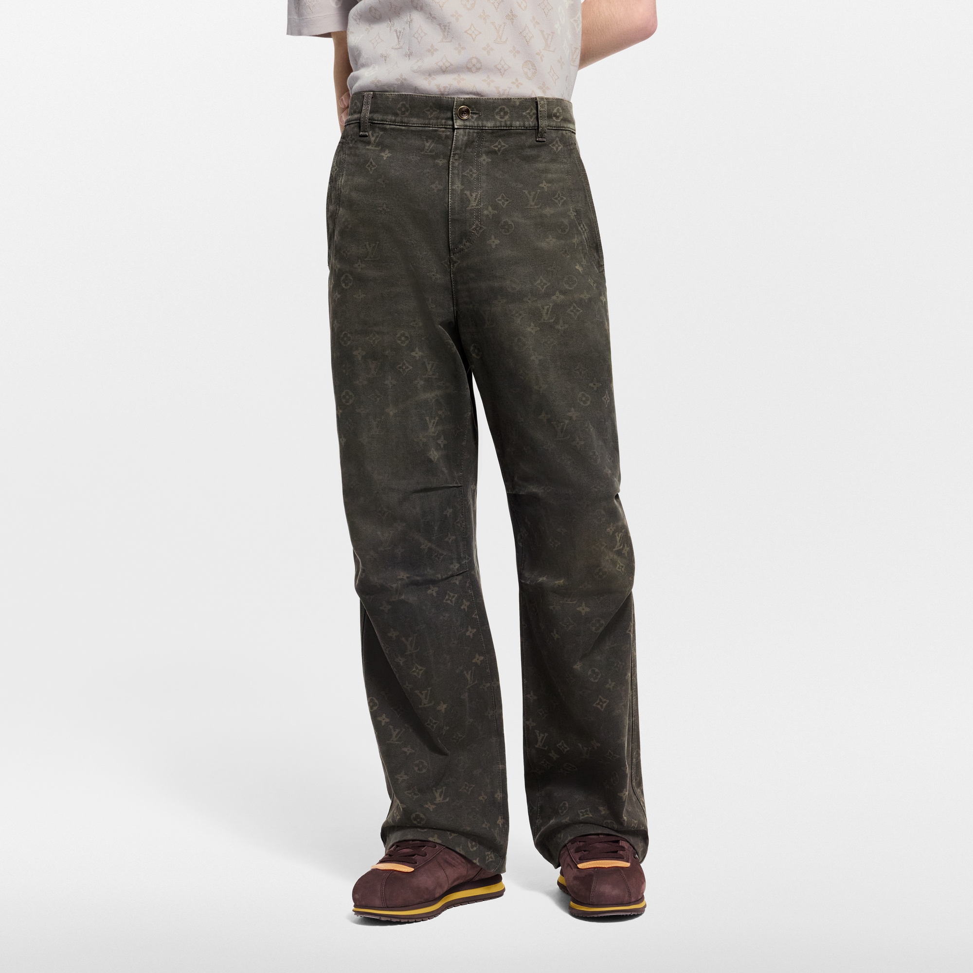  Ready-to-Wear Denim Monogram Waxed Denim Pants | Louis Vuitton ® (Product zoom)