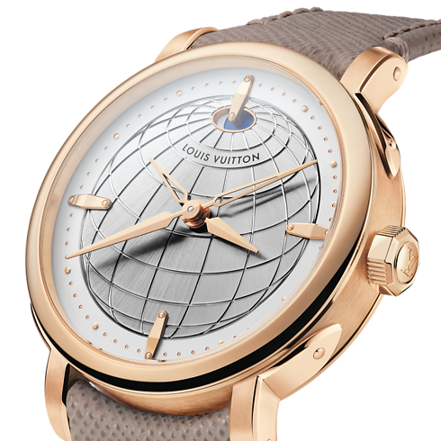Montre Louis Vuitton Escale Twin Zone, 40 mm, or rose vue latérale