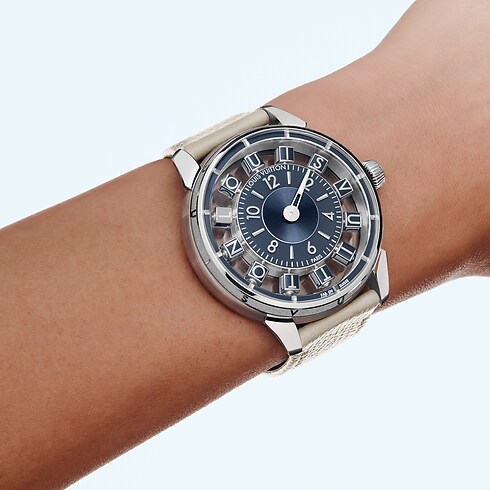 Collections } Montre Tambour Spin Time Air, Automatique, 42,5 mm, or blanc | Louis Vuitton ® (Zoom produit)