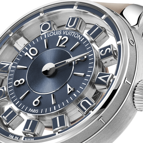 Collections } Montre Tambour Spin Time Air, Automatique, 42,5 mm, or blanc | Louis Vuitton ® (Zoom produit)