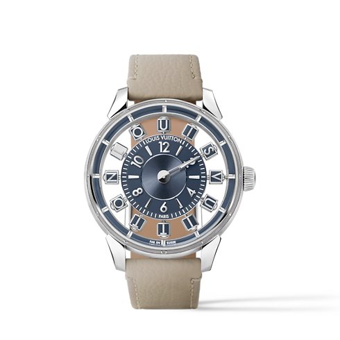 Collections } Montre Tambour Spin Time Air, Automatique, 42,5 mm, or blanc | Louis Vuitton ® (Zoom produit)