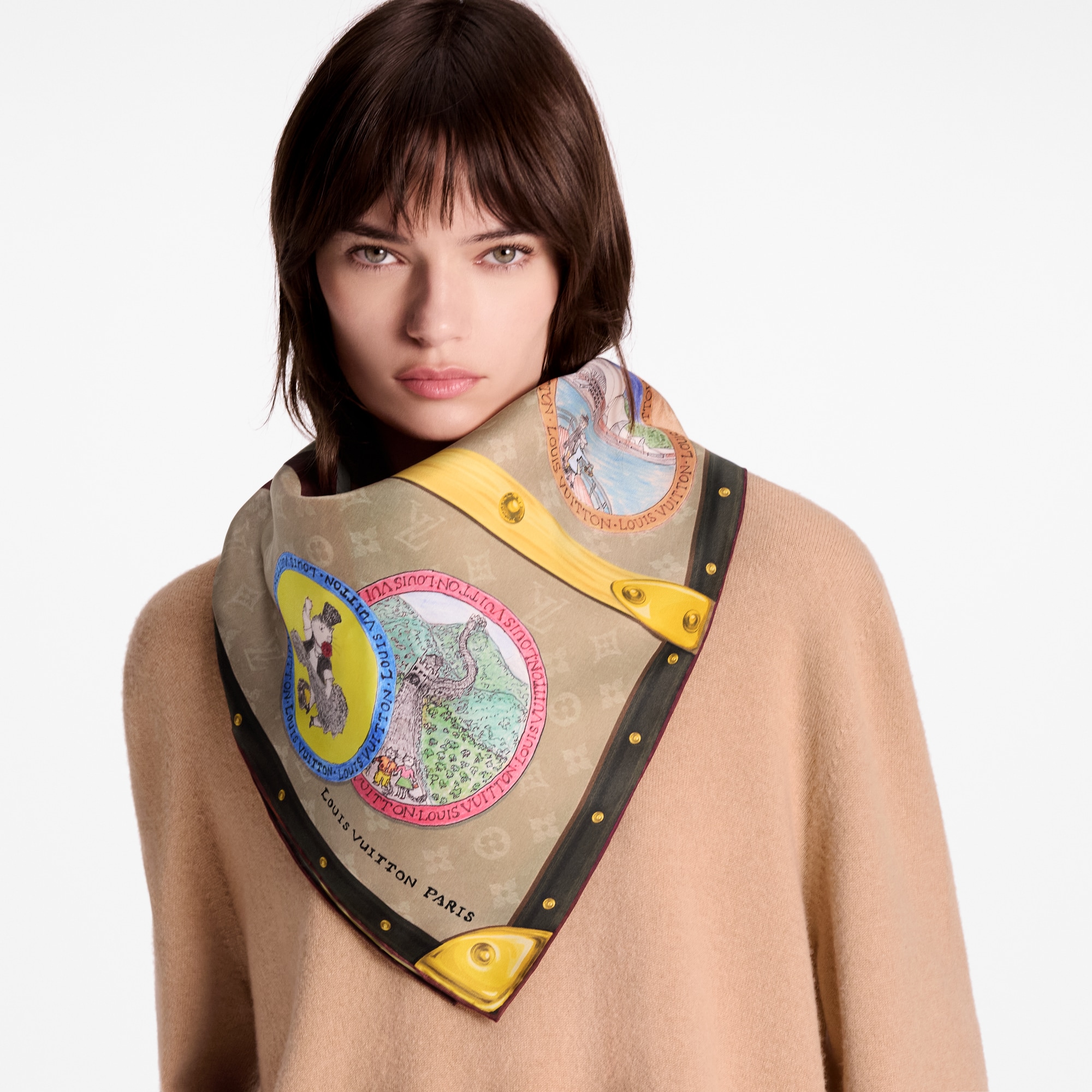 S00 Accessories Silk Squares and Bandeaus  My LV Trunk Square 90 | Louis Vuitton ® (Product zoom)