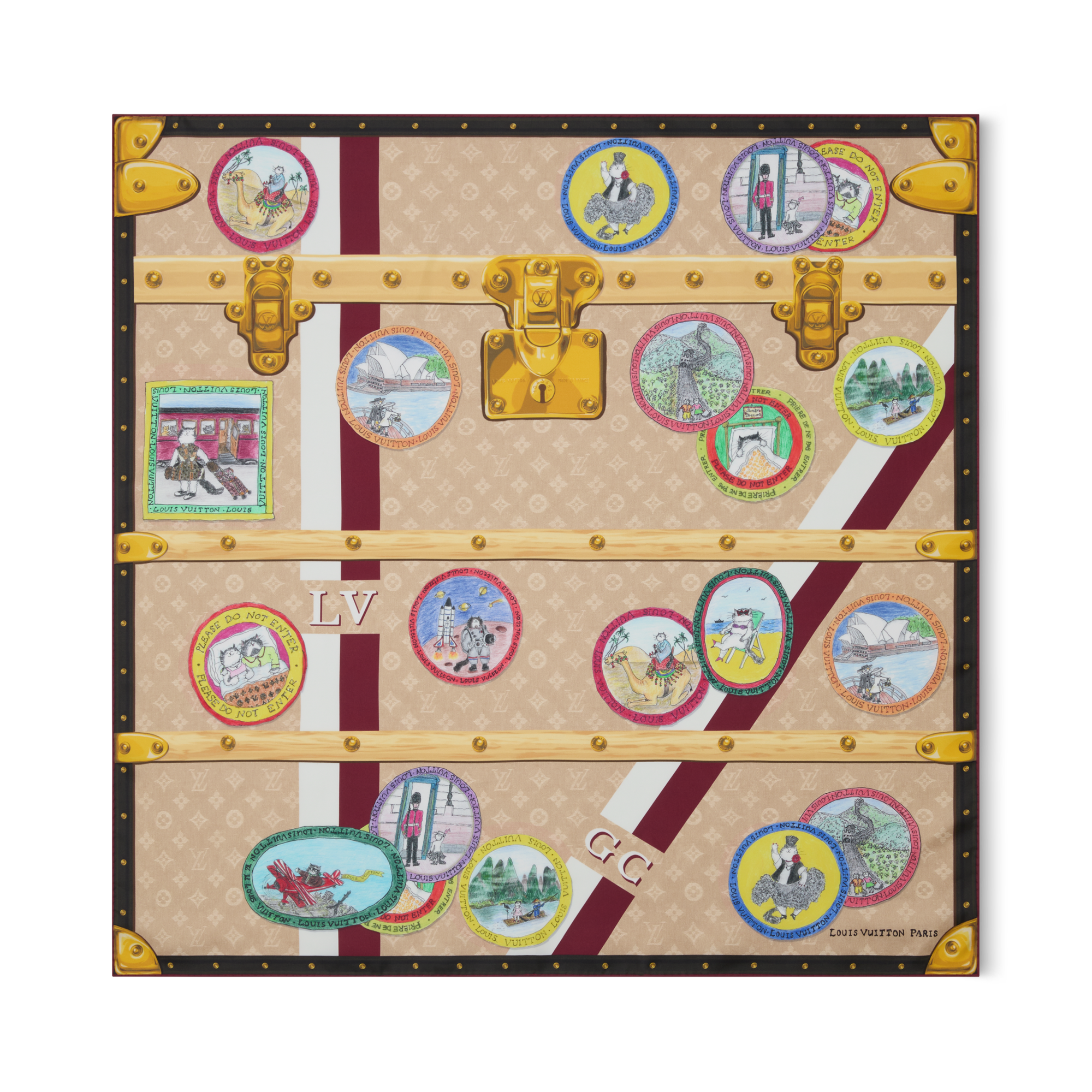 S00 Accessories Silk Squares and Bandeaus  My LV Trunk Square 90 | Louis Vuitton ® (Product zoom)