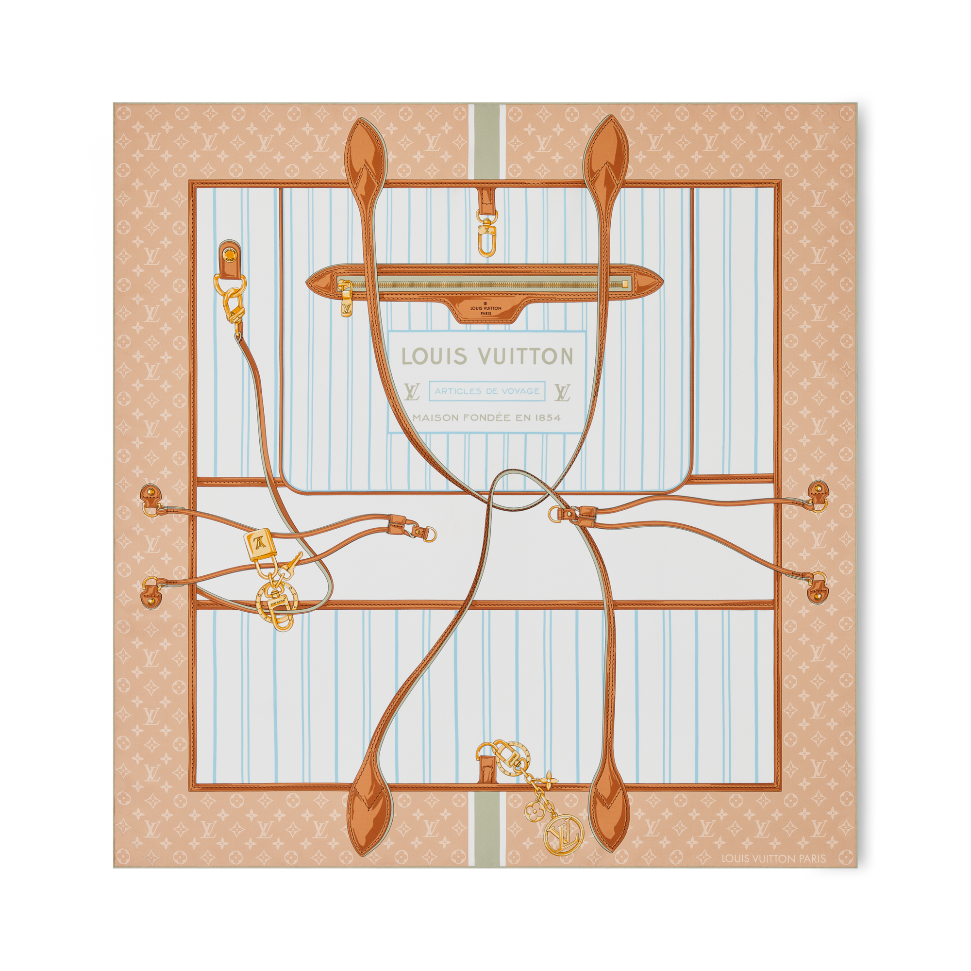 S00 Accessories Silk Squares and Bandeaus  My Neverfull Square 90 | Louis Vuitton ® (Product zoom)