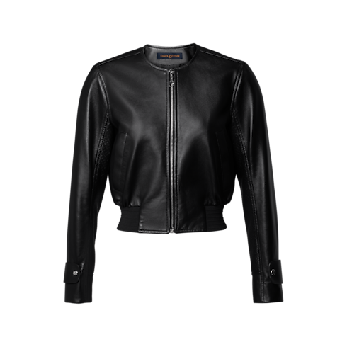 Ready-to-Wear Coats and Jackets Nanogram Accent Leather Bomber Jacket | Louis Vuitton ® (Product zoom)