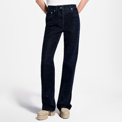 Ready-to-Wear Pants and Shorts Nanogram Flocked Velvet Jeans | Louis Vuitton ® (Product zoom)