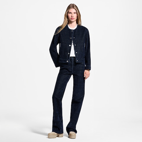 Ready-to-Wear Pants and Shorts Nanogram Flocked Velvet Jeans | Louis Vuitton ® (Product zoom)