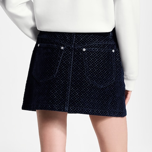 Ready-to-Wear New In Ready-to-Wear Nanogram Flocked Velvet Mini Skirt | Louis Vuitton ® (Product zoom)