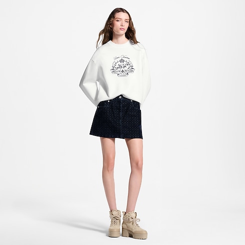 Ready-to-Wear New In Ready-to-Wear Nanogram Flocked Velvet Mini Skirt | Louis Vuitton ® (Product zoom)