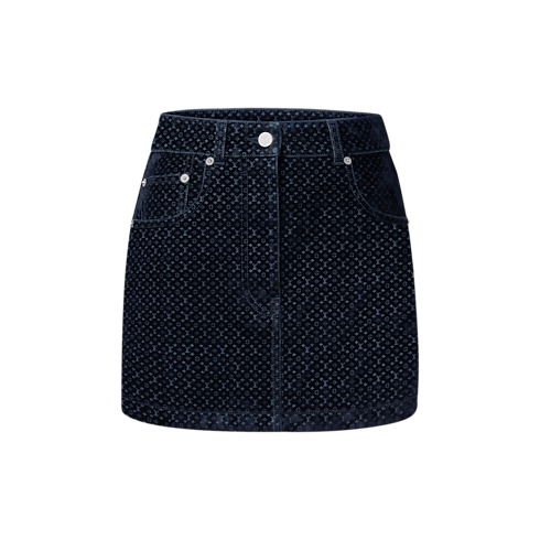 Ready-to-Wear New In Ready-to-Wear Nanogram Flocked Velvet Mini Skirt | Louis Vuitton ® (Product zoom)