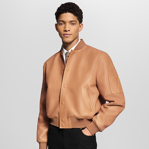 Ready-to-Wear Coats and Outerwear Natural Leather Varsity Blouson | Louis Vuitton ® (Product zoom)