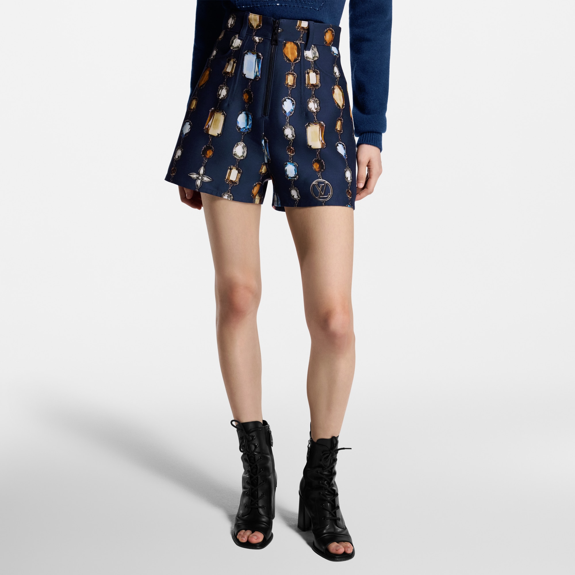  Ready-to-Wear Skirts and Shorts Necklace Print Tailored Shorts | Louis Vuitton ® (Product zoom)