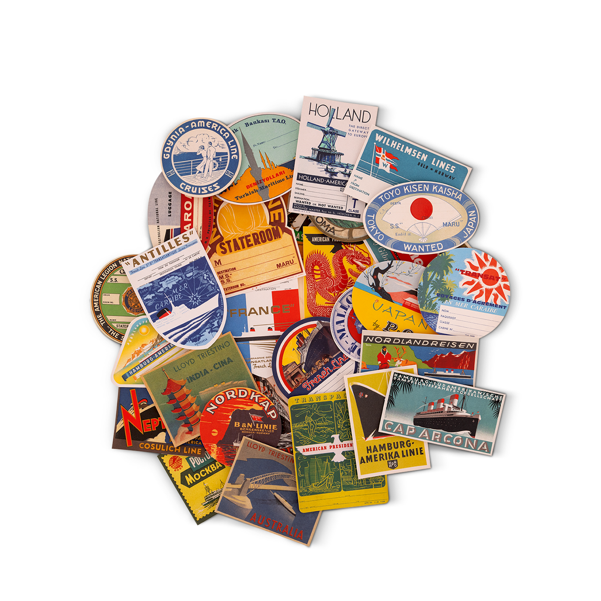  Library Hard Cover Books Ocean Liners Labels Postcard Box | Louis Vuitton ® (Product zoom)