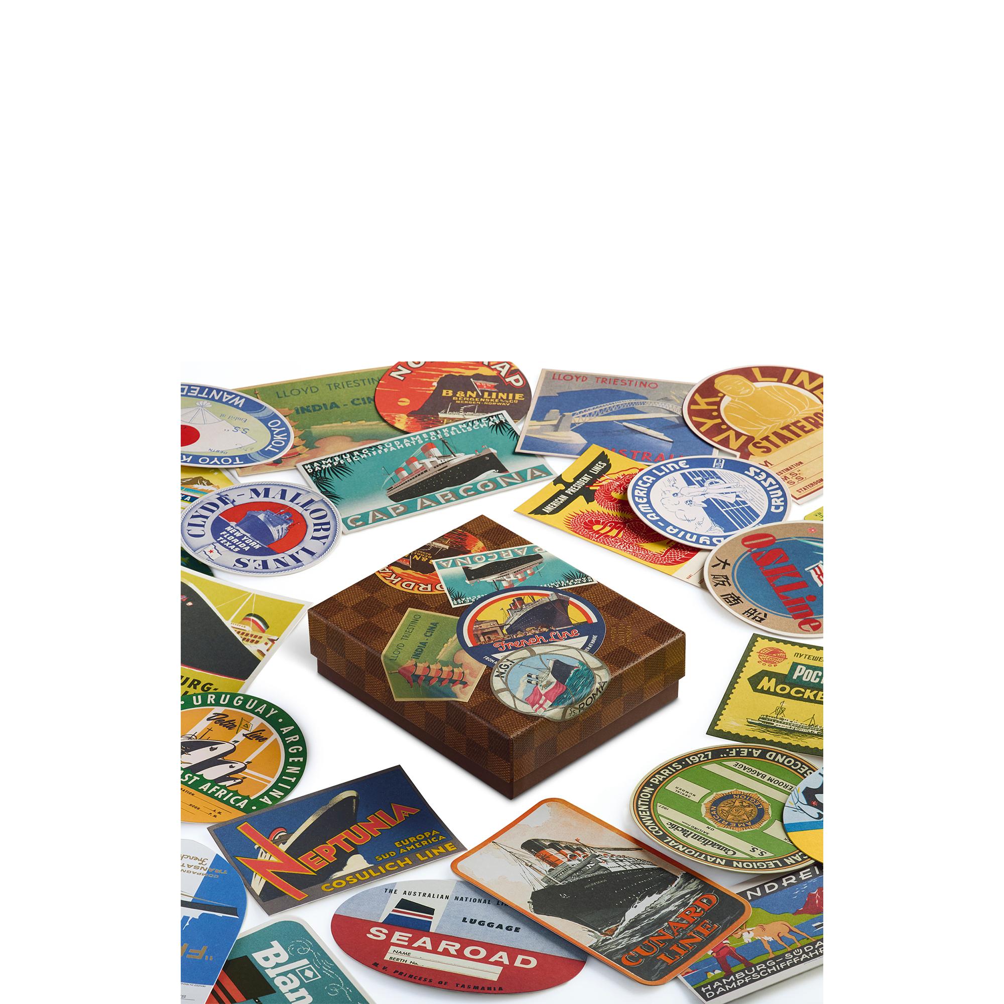  Library Hard Cover Books Ocean Liners Labels Postcard Box | Louis Vuitton ® (Product zoom)