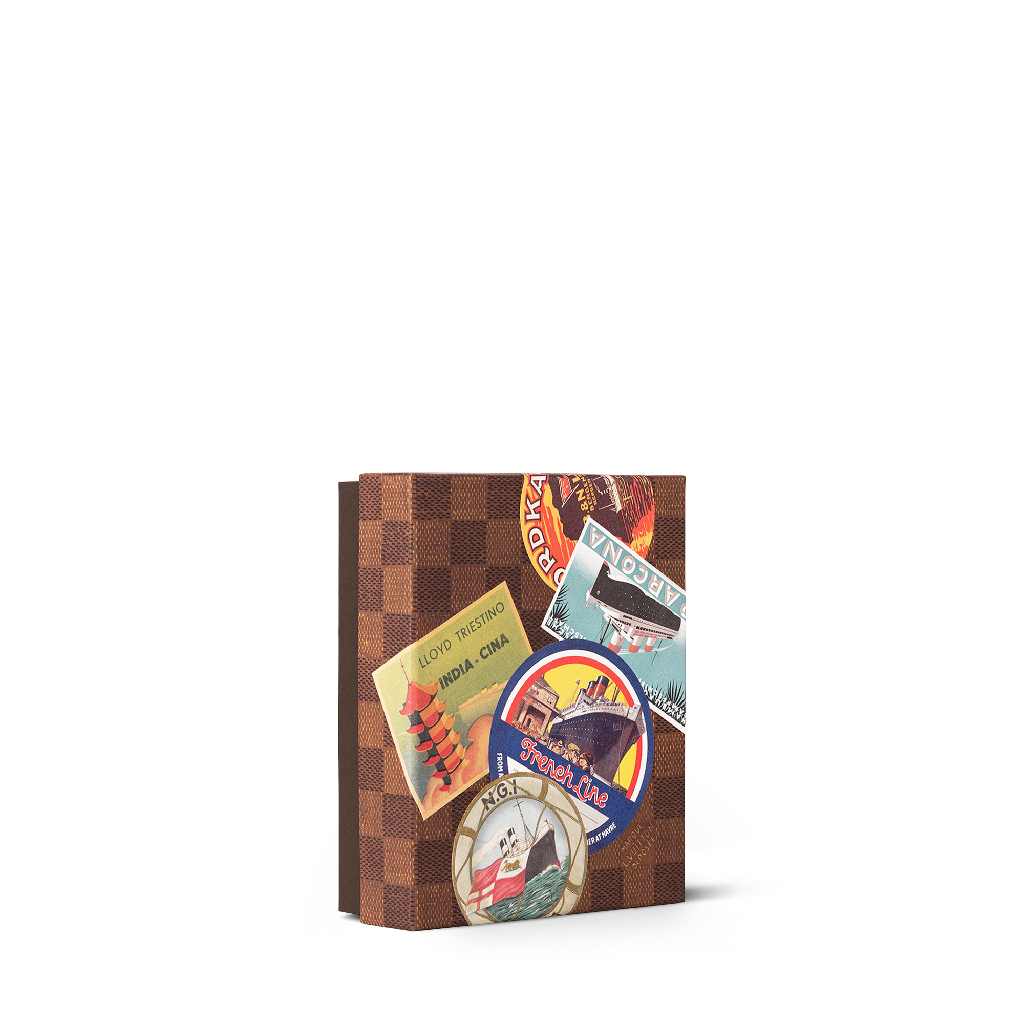  Library Hard Cover Books Ocean Liners Labels Postcard Box | Louis Vuitton ® (Product zoom)