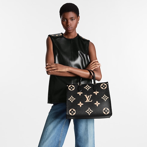 Bicolor Monogram Empreinte Leather Handbags All Collections OnTheGo MM | Louis Vuitton ® (Product zoom)