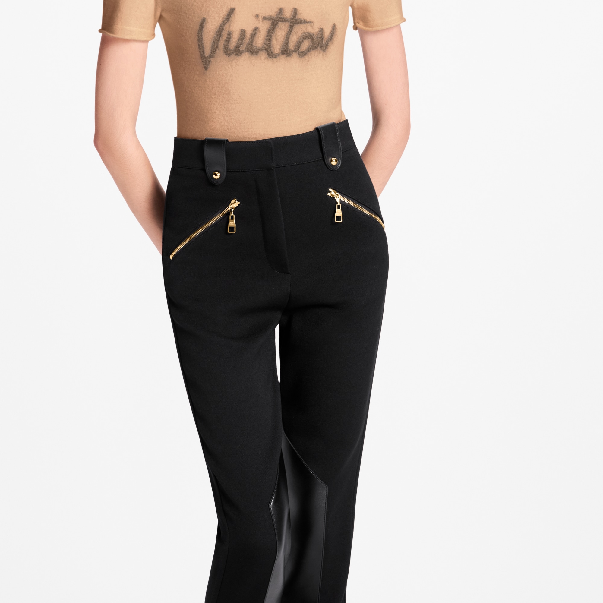  Prêt-à-Porter Pantalons Pantalon à détails en cuir | Louis Vuitton ® (Zoom produit)
