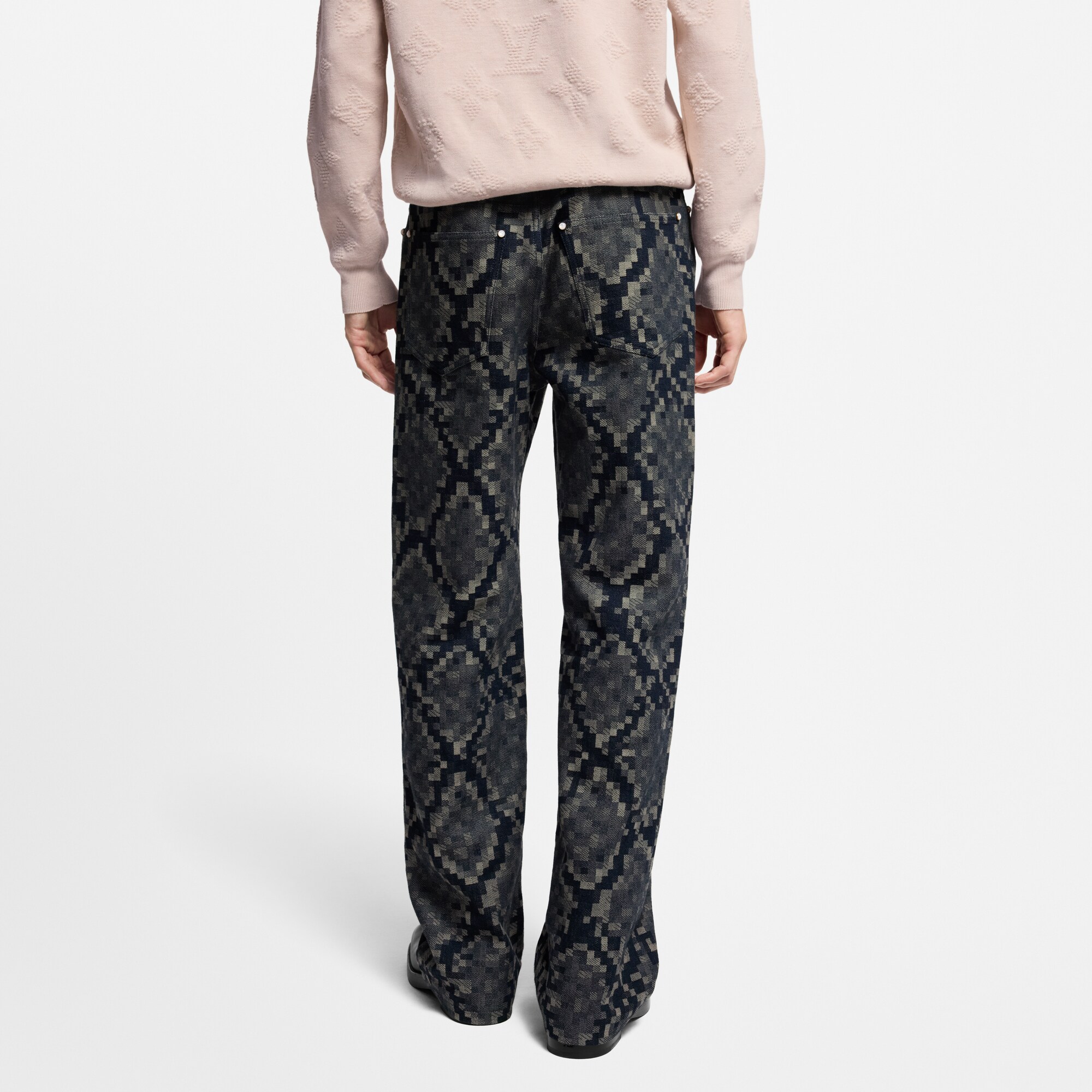  Prêt-à-Porter Denim Pantalon droit en denim graphique | Louis Vuitton ® (Zoom produit)