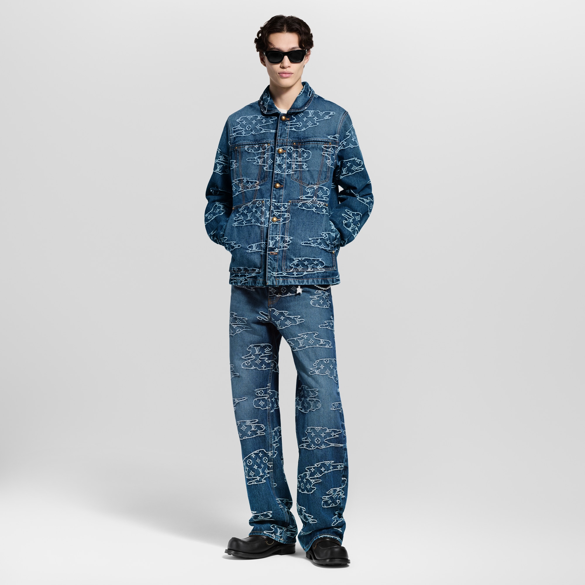  Prêt-à-Porter Denim Pantalon droit Monogram en denim | Louis Vuitton ® (Zoom produit)