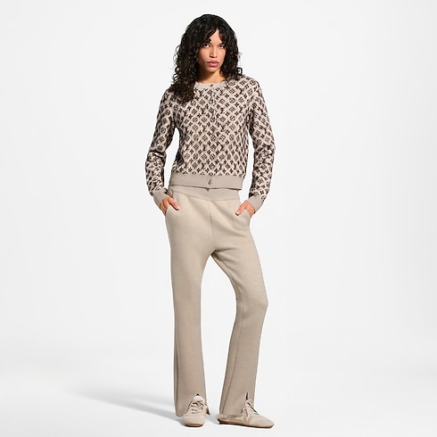 Prêt-à-Porter Maille Pantalon en maille à ourlet fendu à détails Monogram | Louis Vuitton ® (Zoom produit)