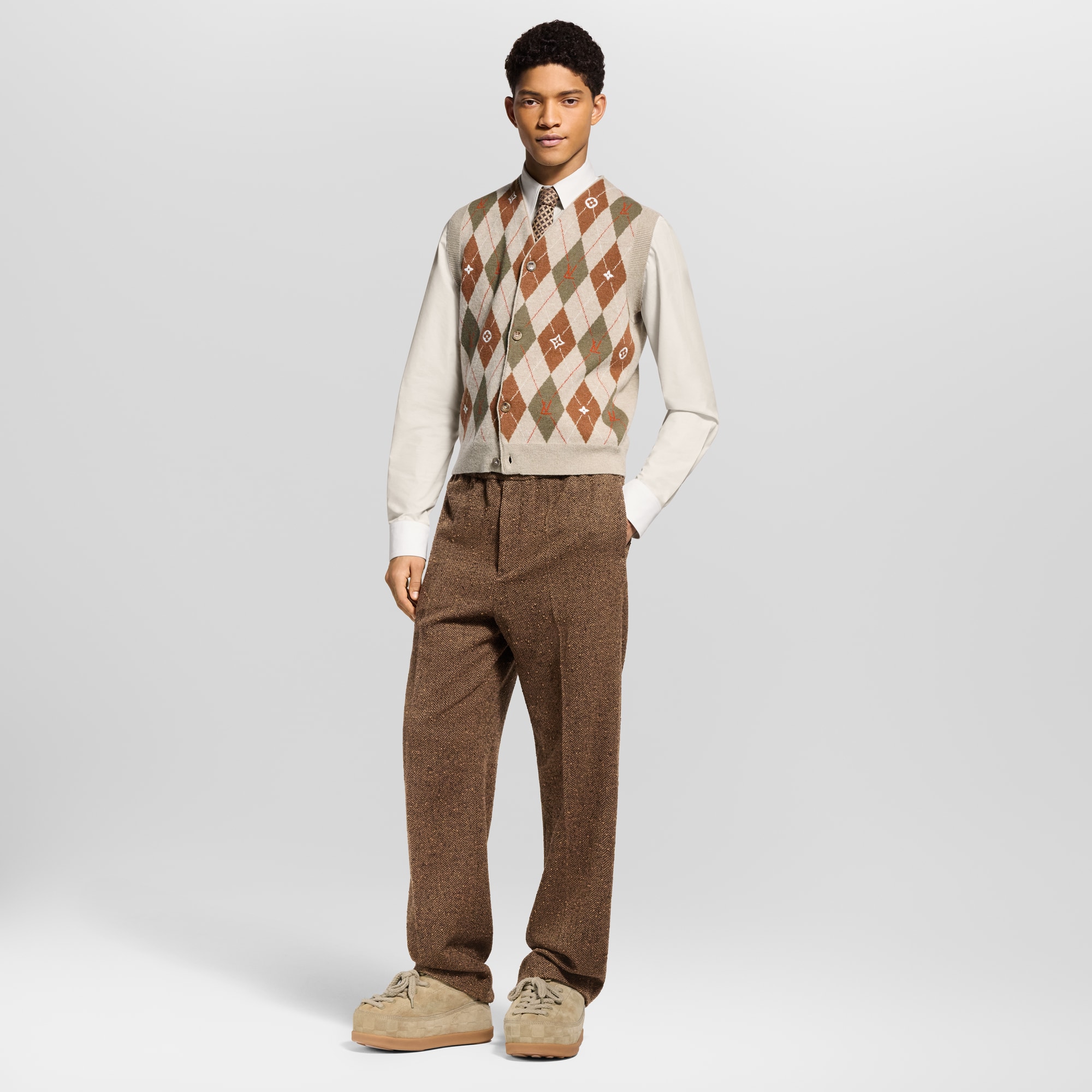  Prêt-à-Porter Pantalons Pantalon taille élastique en tweed | Louis Vuitton ® (Zoom produit)