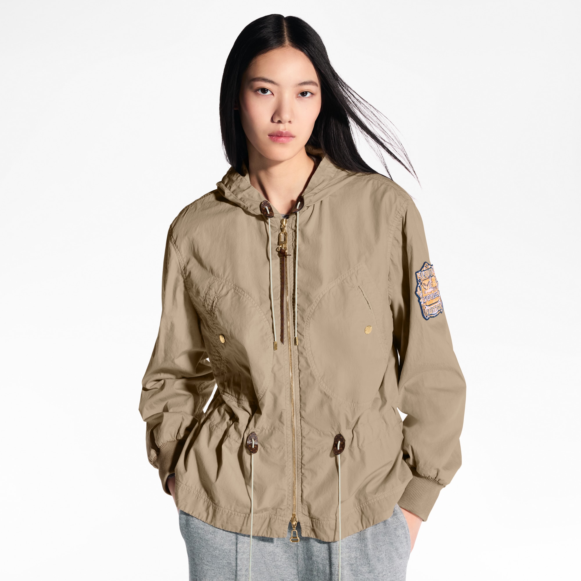  Prêt-à-Porter Manteaux et Vestes Parka péplum effet peau de pêche | Louis Vuitton ® (Zoom produit)