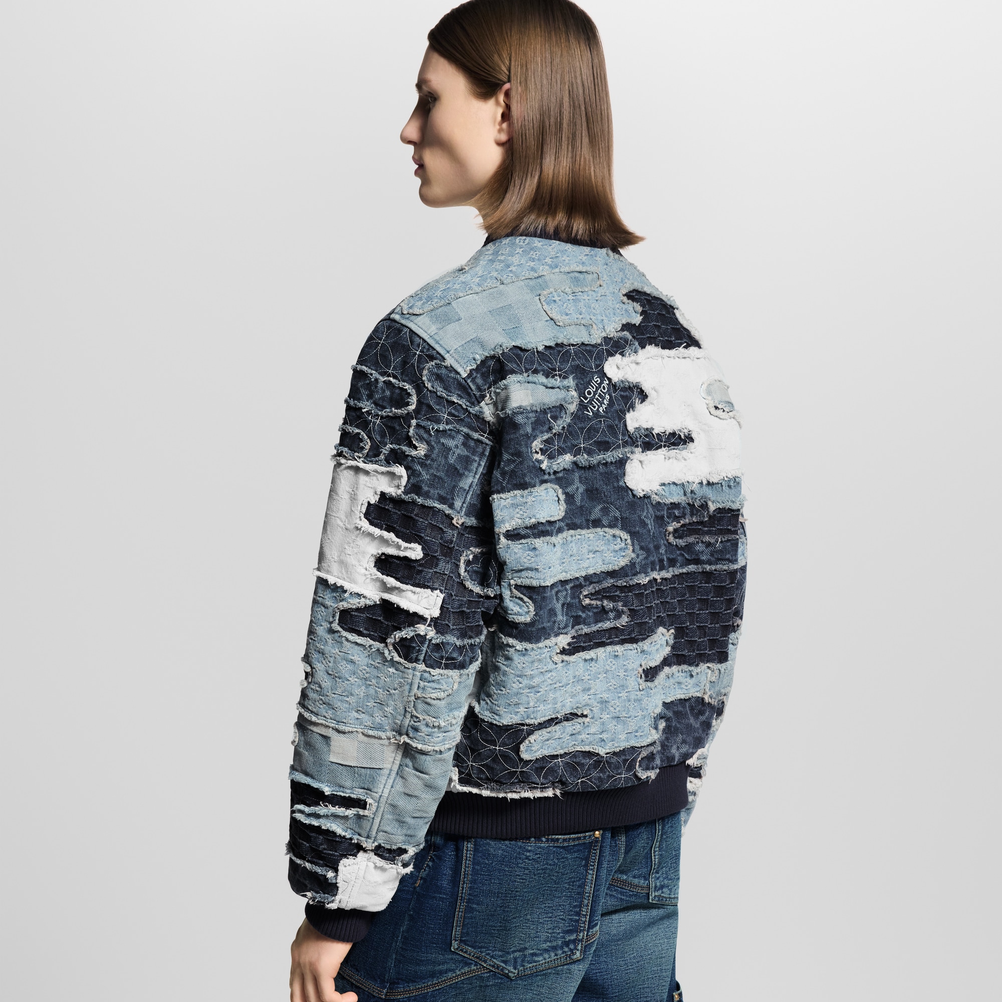  Ready-to-Wear Coats and Outerwear Patchwork Denim Bomber Jacket | Louis Vuitton ® (Product zoom)