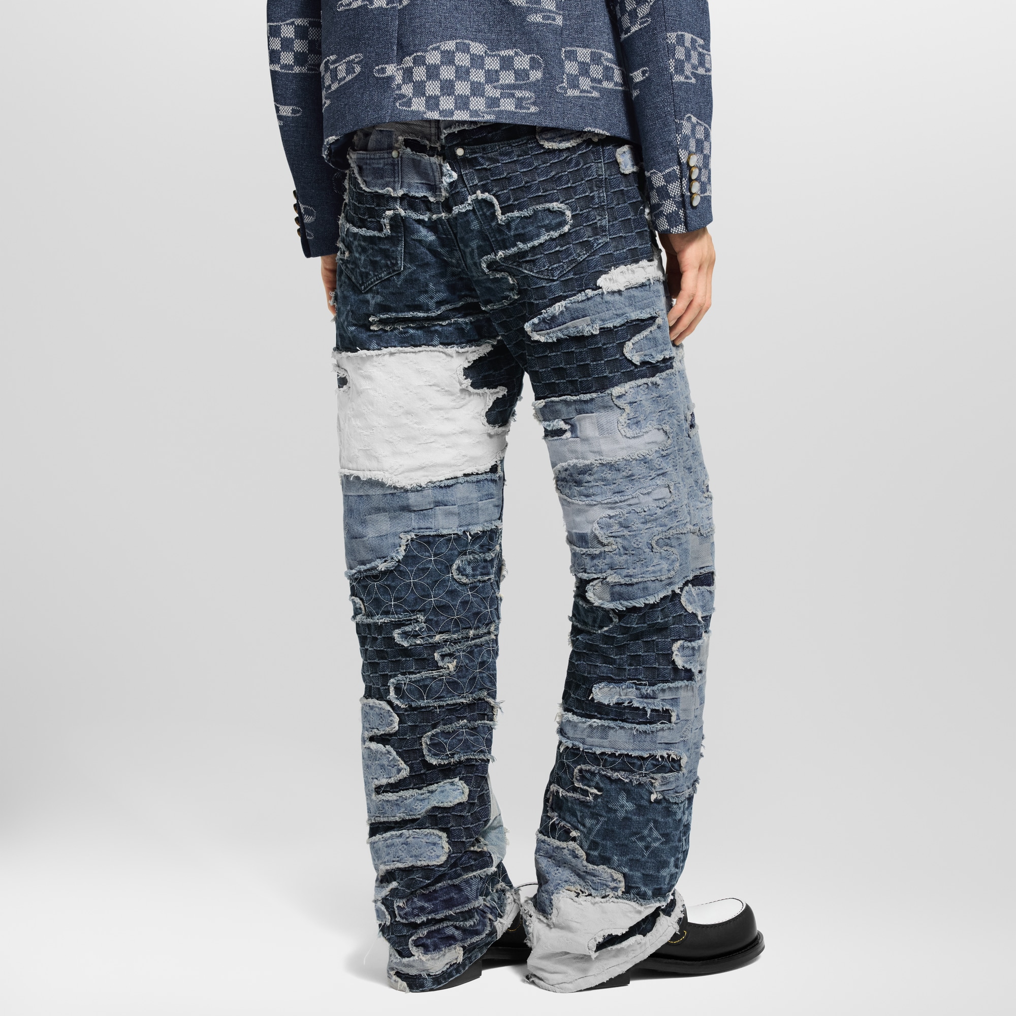  Ready-to-Wear Denim Patchwork Denim Skate Pants | Louis Vuitton ® (Product zoom)