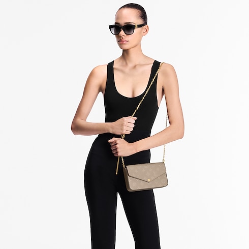 Monogram Empreinte Leather Small Leather Goods Wallets on Chain and Nano Bags Pochette Félicie | Louis Vuitton ® (Product zoom)