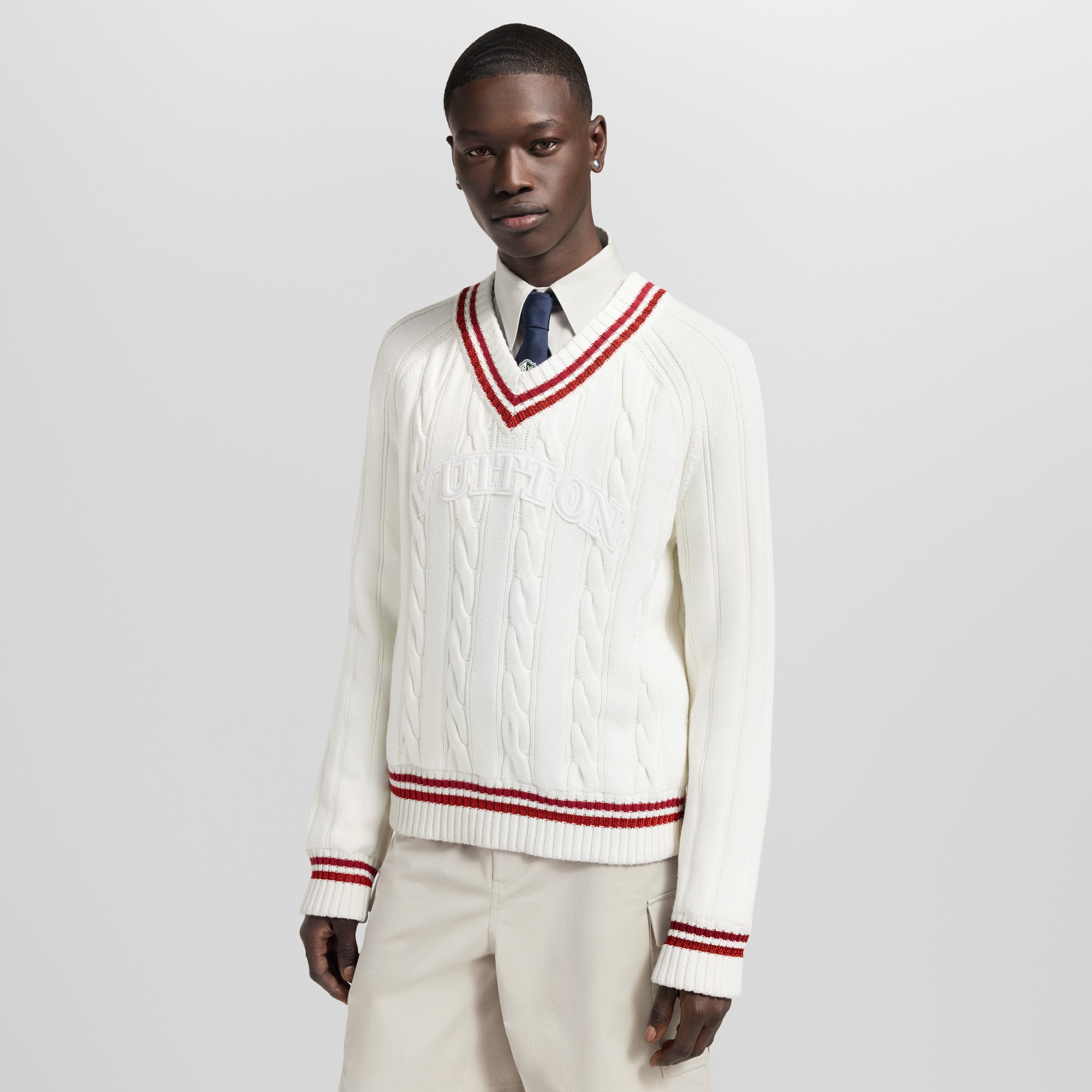  Prêt-à-Porter Tout le Prêt-à-Porter Preppy V-Neck Cable Pullover | Louis Vuitton ® (Zoom produit)