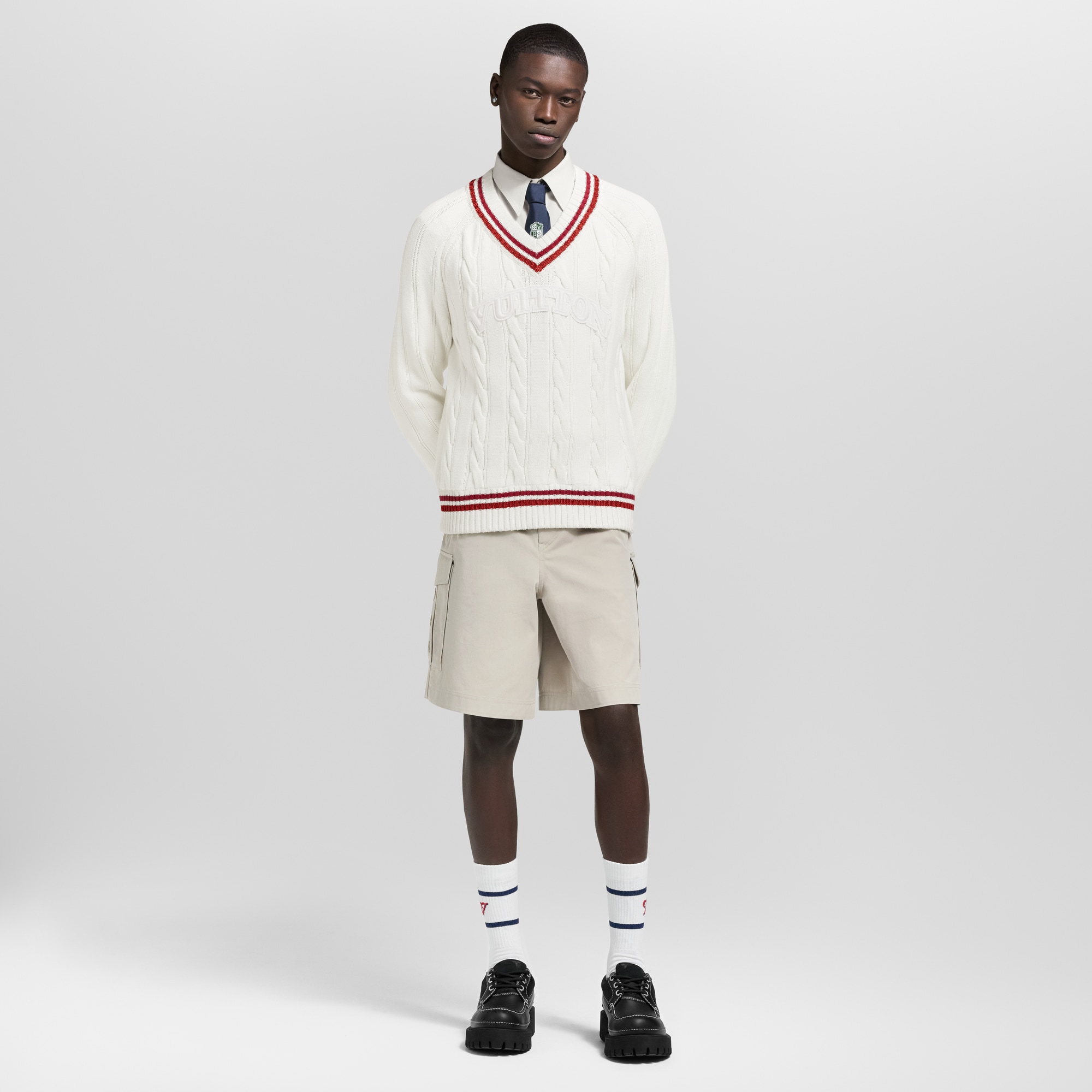  Prêt-à-Porter Tout le Prêt-à-Porter Preppy V-Neck Cable Pullover | Louis Vuitton ® (Zoom produit)