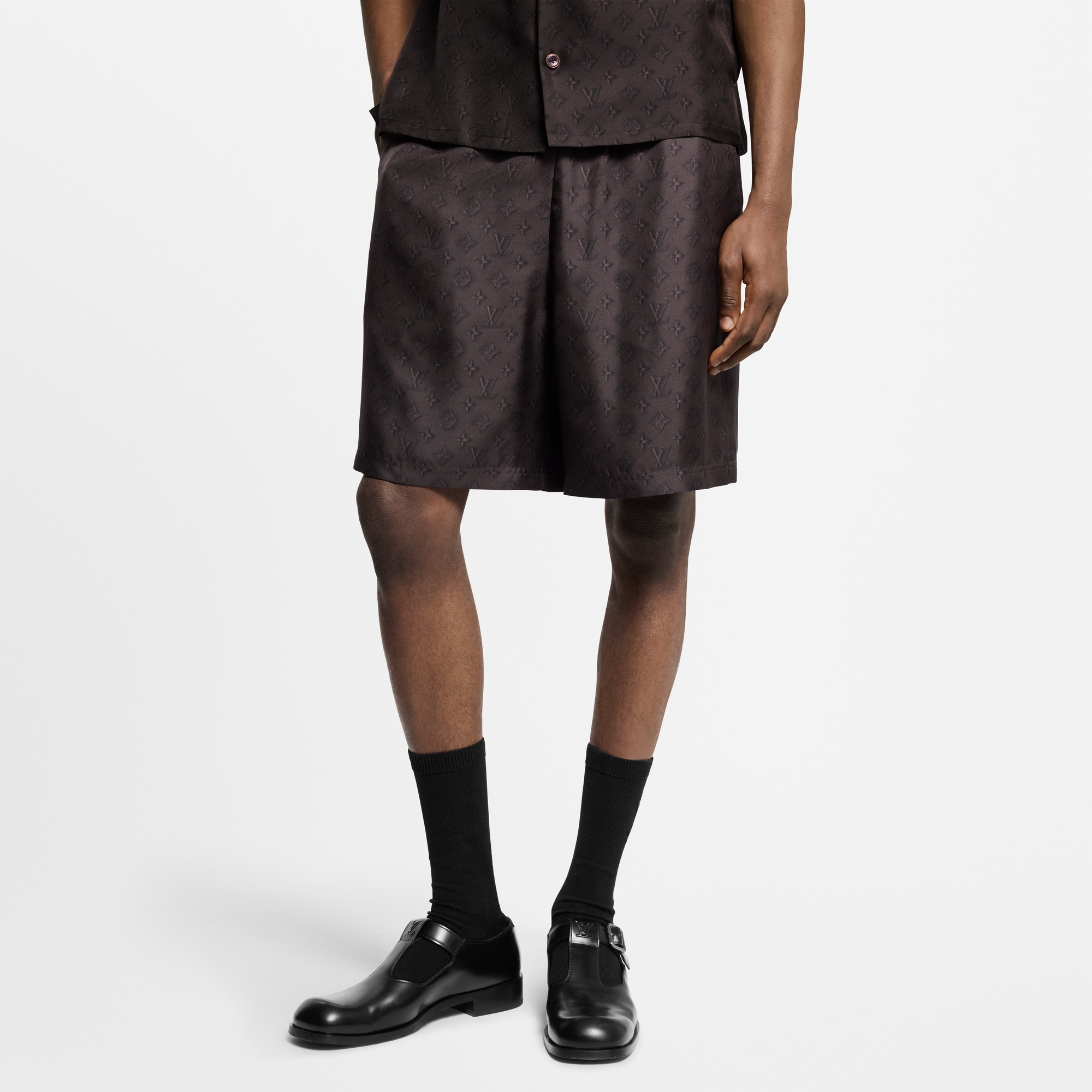  Ready-to-Wear Pants Printed Monogram Silk Shorts | Louis Vuitton ® (Product zoom)