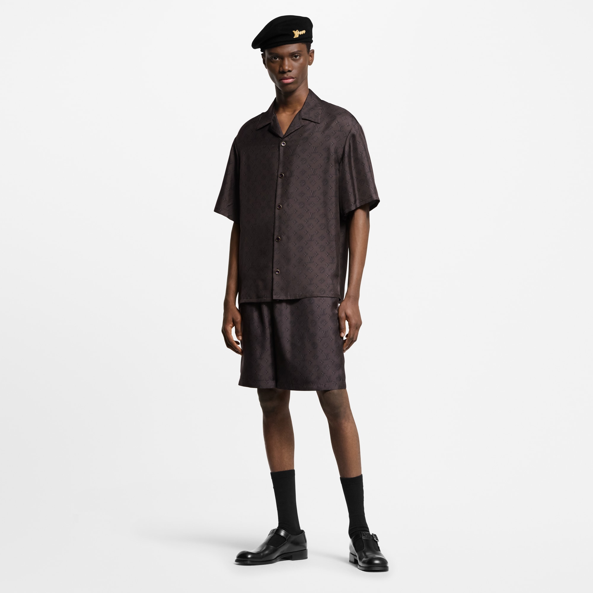  Ready-to-Wear Pants Printed Monogram Silk Shorts | Louis Vuitton ® (Product zoom)