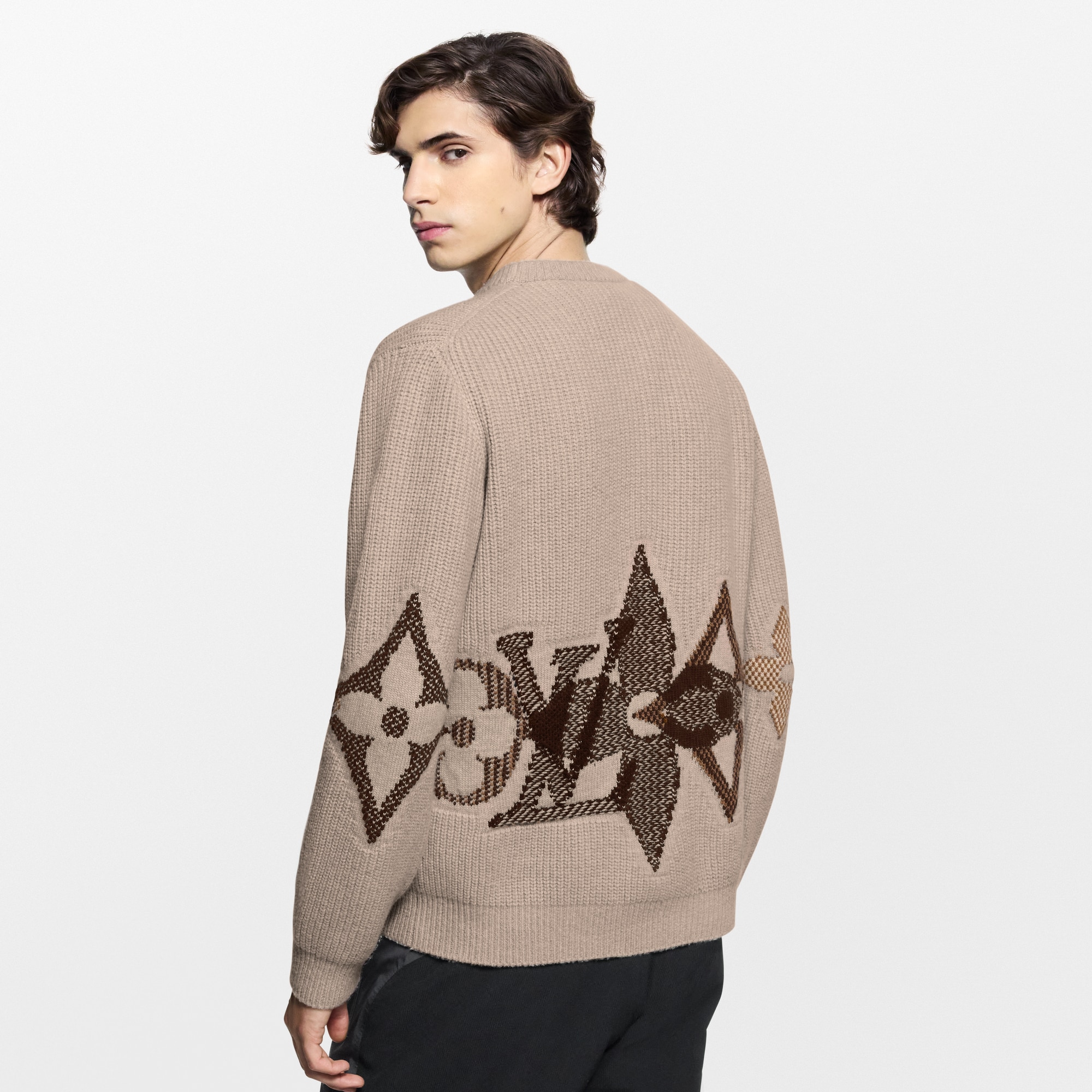  Homme LV Ski Pull à col rond en maille graphique | Louis Vuitton ® (Zoom produit)
