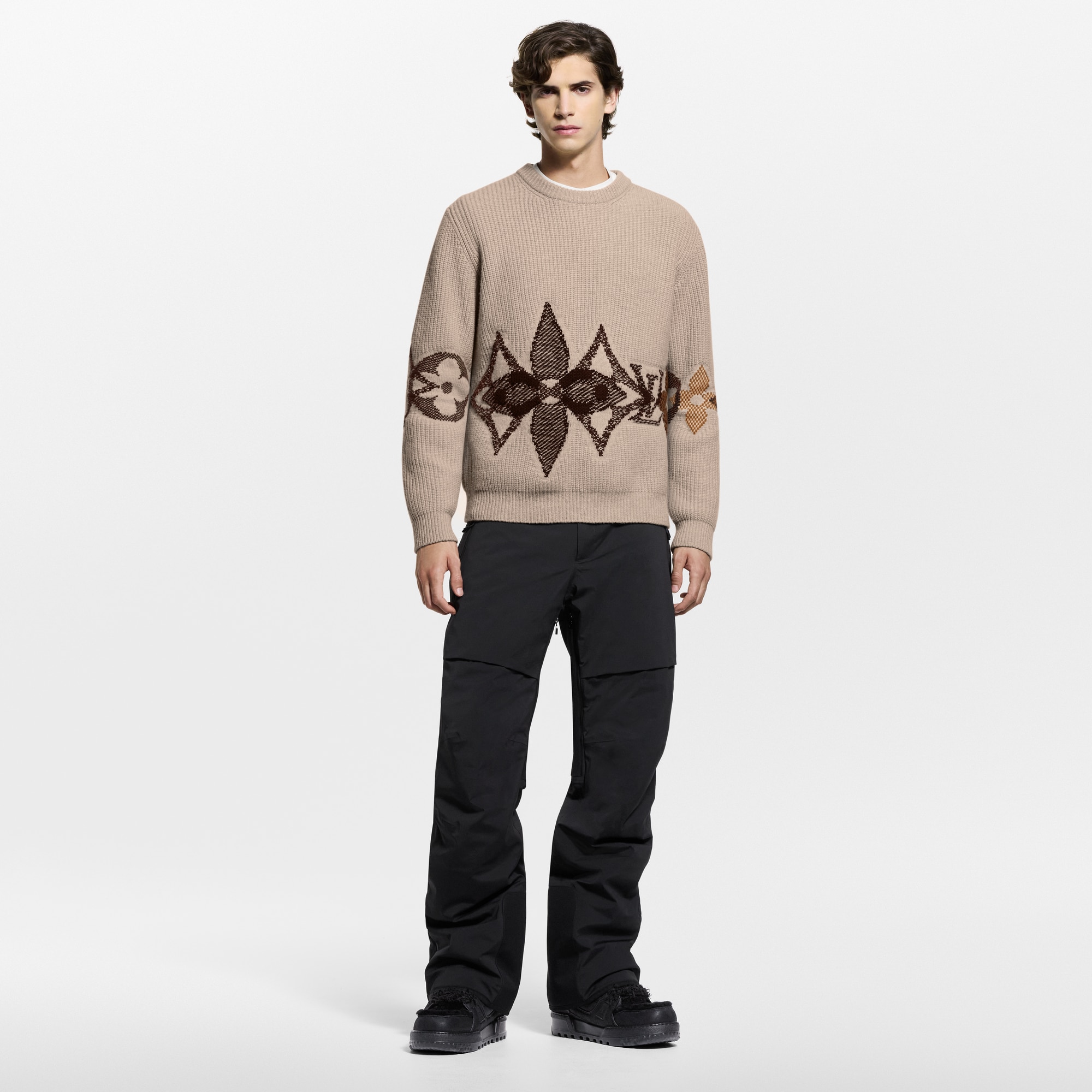  Homme LV Ski Pull à col rond en maille graphique | Louis Vuitton ® (Zoom produit)