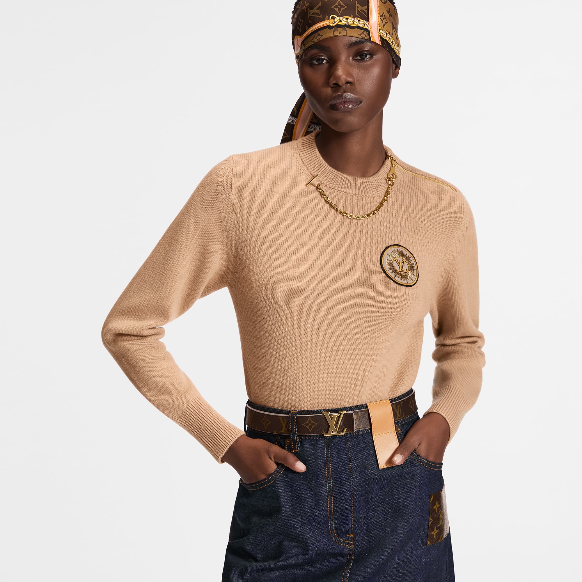  Prêt-à-Porter Maille Pull à écusson et chaîne | Louis Vuitton ® (Zoom produit)